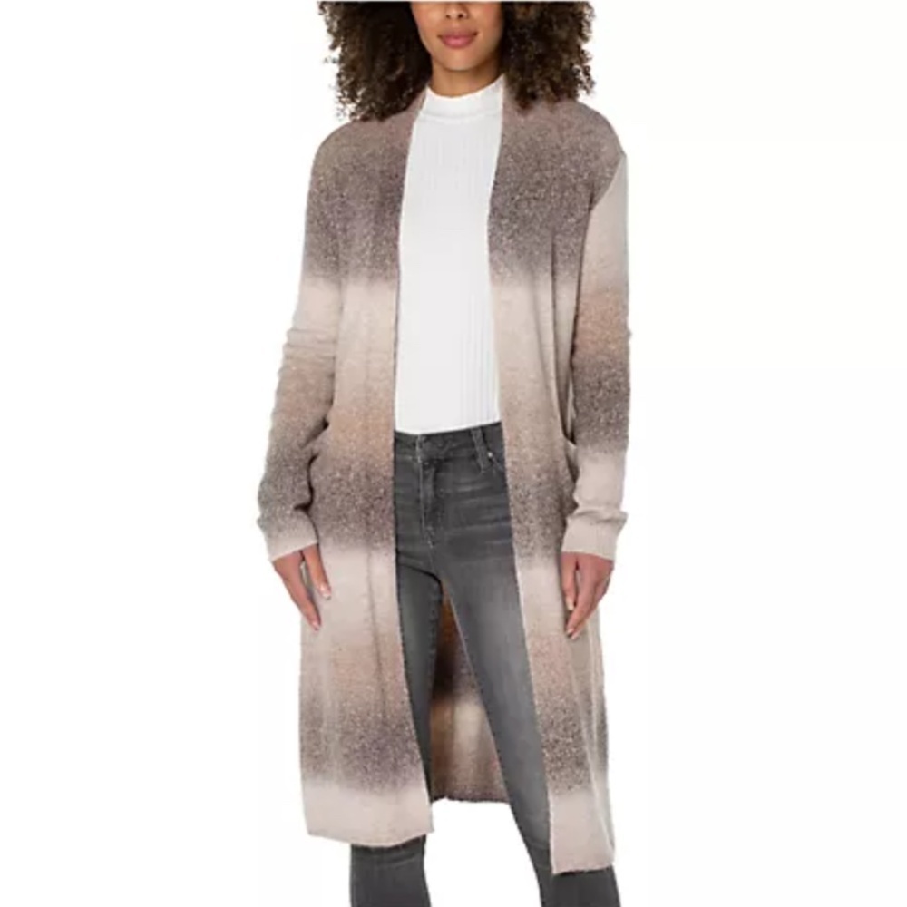 EUC Liverpool Los Angeles Open Front Long Line Cardigan Size XL